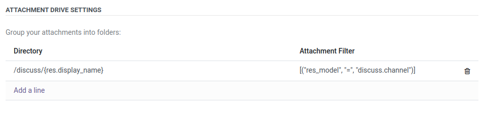 Attachment Drive Settings