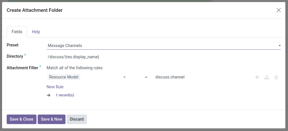 Create Attachment Folder