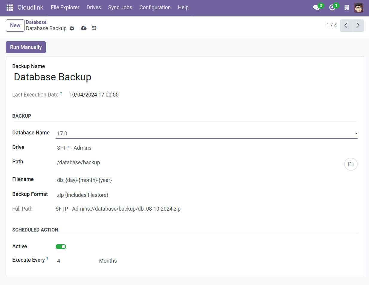 Automatic Database Backup