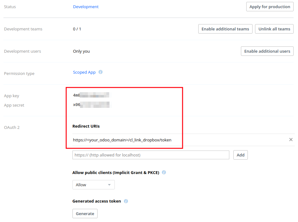 Dropbox app