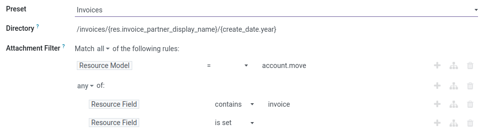 Invoices Preset