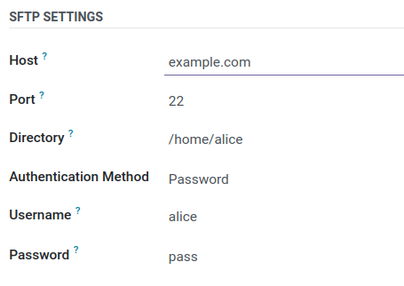 SFTP Settings